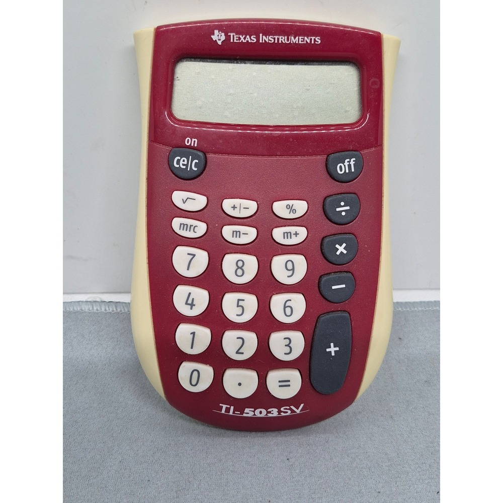 Texas Instruments TI-503SV Pocket Calculator Red Cream Basic 8-Digit SuperView